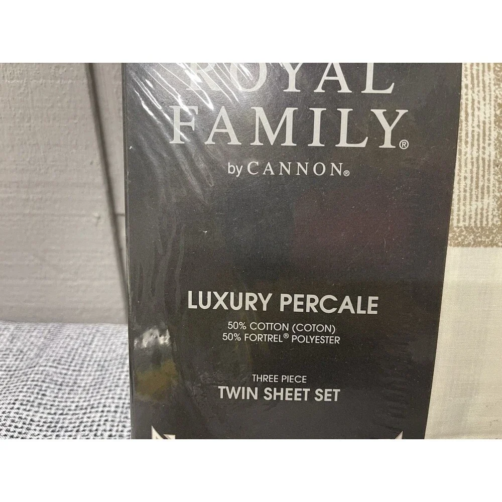 Cannon Royal Family Cappuccino Twin Sheet Set 3 Pc Luxury Percale New Package